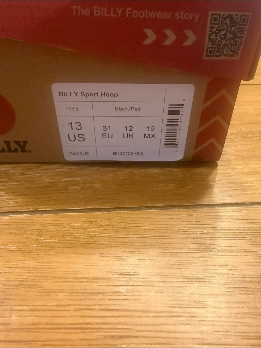 Billy’s footwear Kids Black and Red Athletic Sneakers - zipper closure - size 13